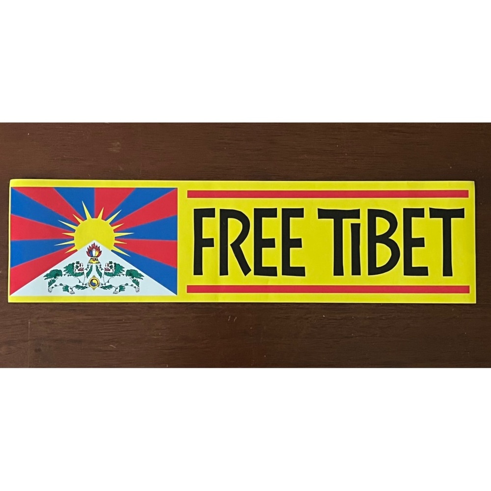 ♥️”Free Tibet” Large Standard Size Bumper Sticker- NEW & Unused♥️